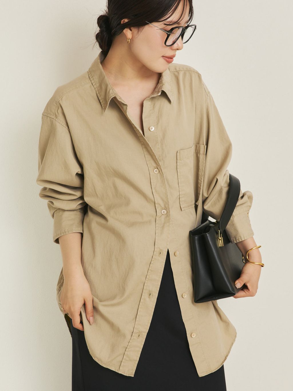 vintage like wash シャツのコーディネートスナップ（risa）｜Plage