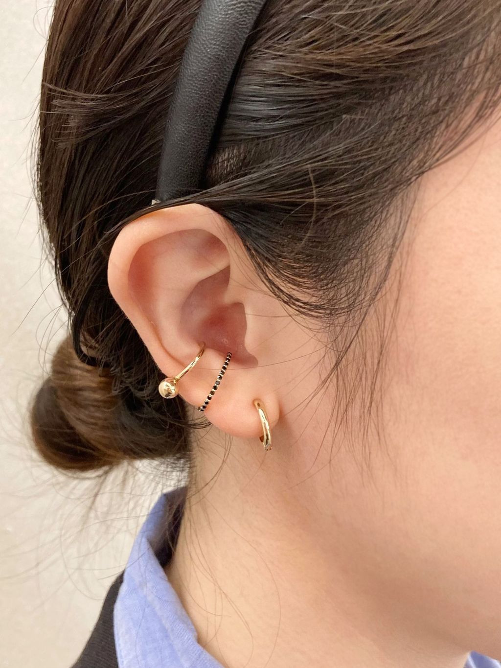 ブラックホールダイヤ1pネックレス K18のコーディネートスナップ