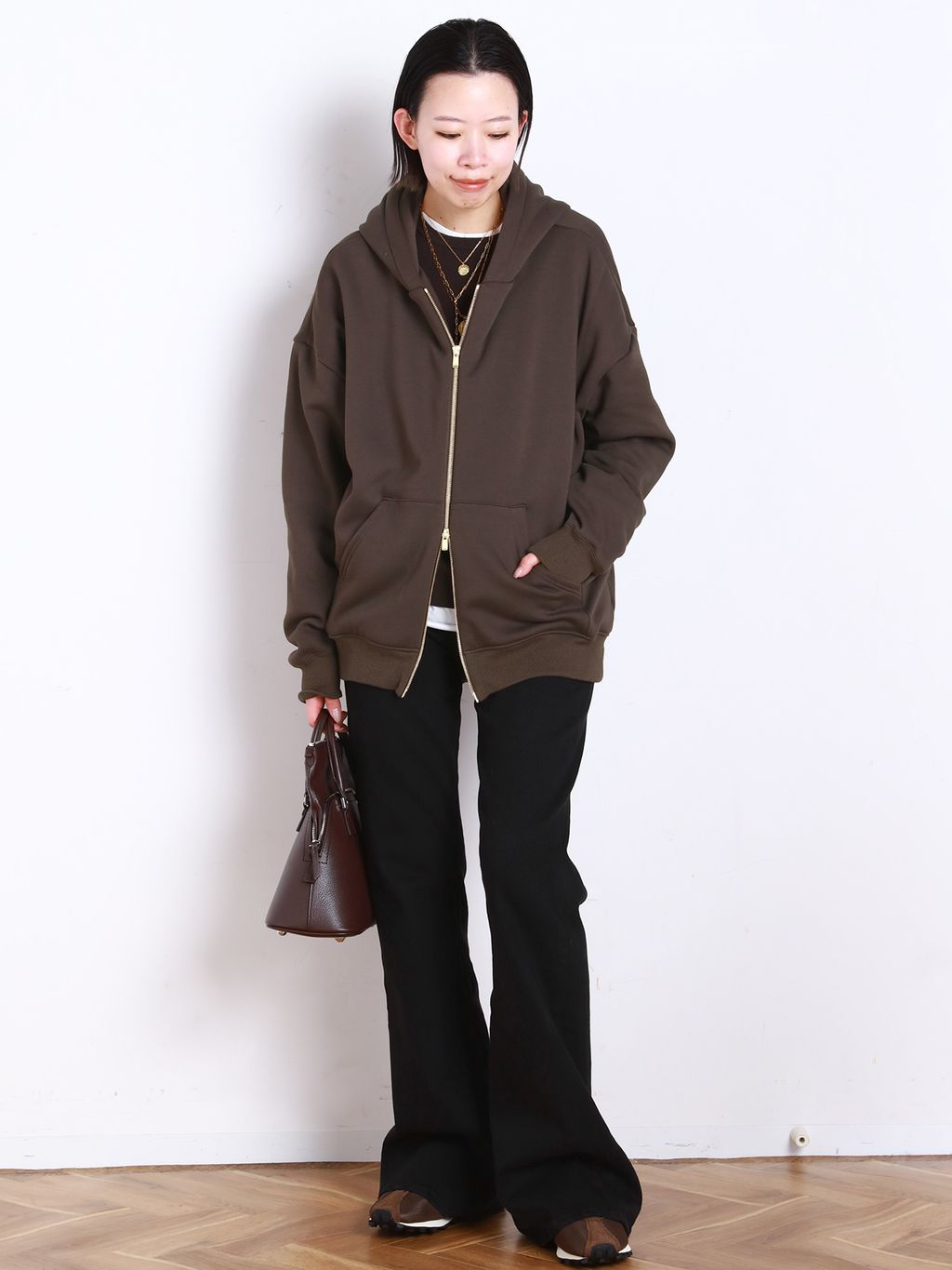 予約》*ウォームジップフーディのコーディネートスナップ（MAE）｜AP