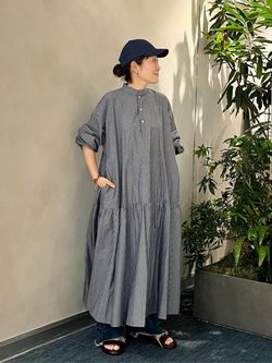 ワッシャーティアードワンピースのコーディネートスナップ（YY