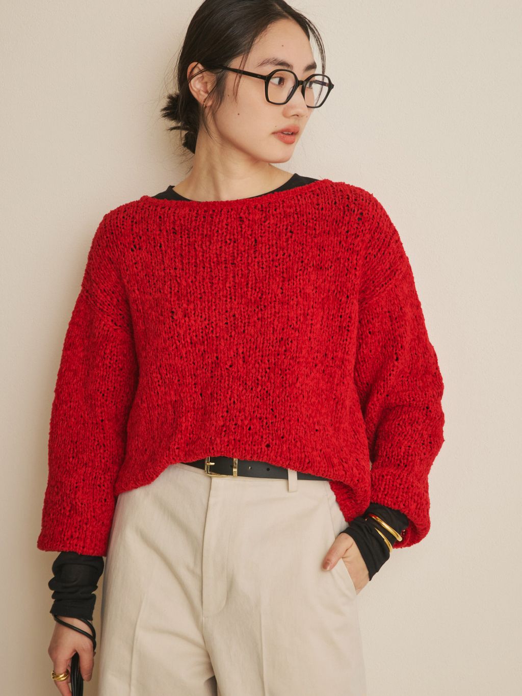 Fringe yarn カーディガンのコーディネートスナップ（mizuka）｜Plage