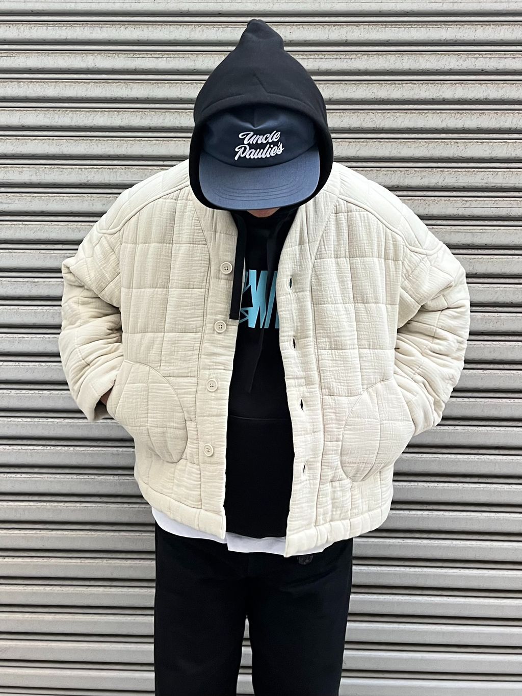 vowels / バウルズ ICON SPELL OUT HOODIEのコーディネートスナップ