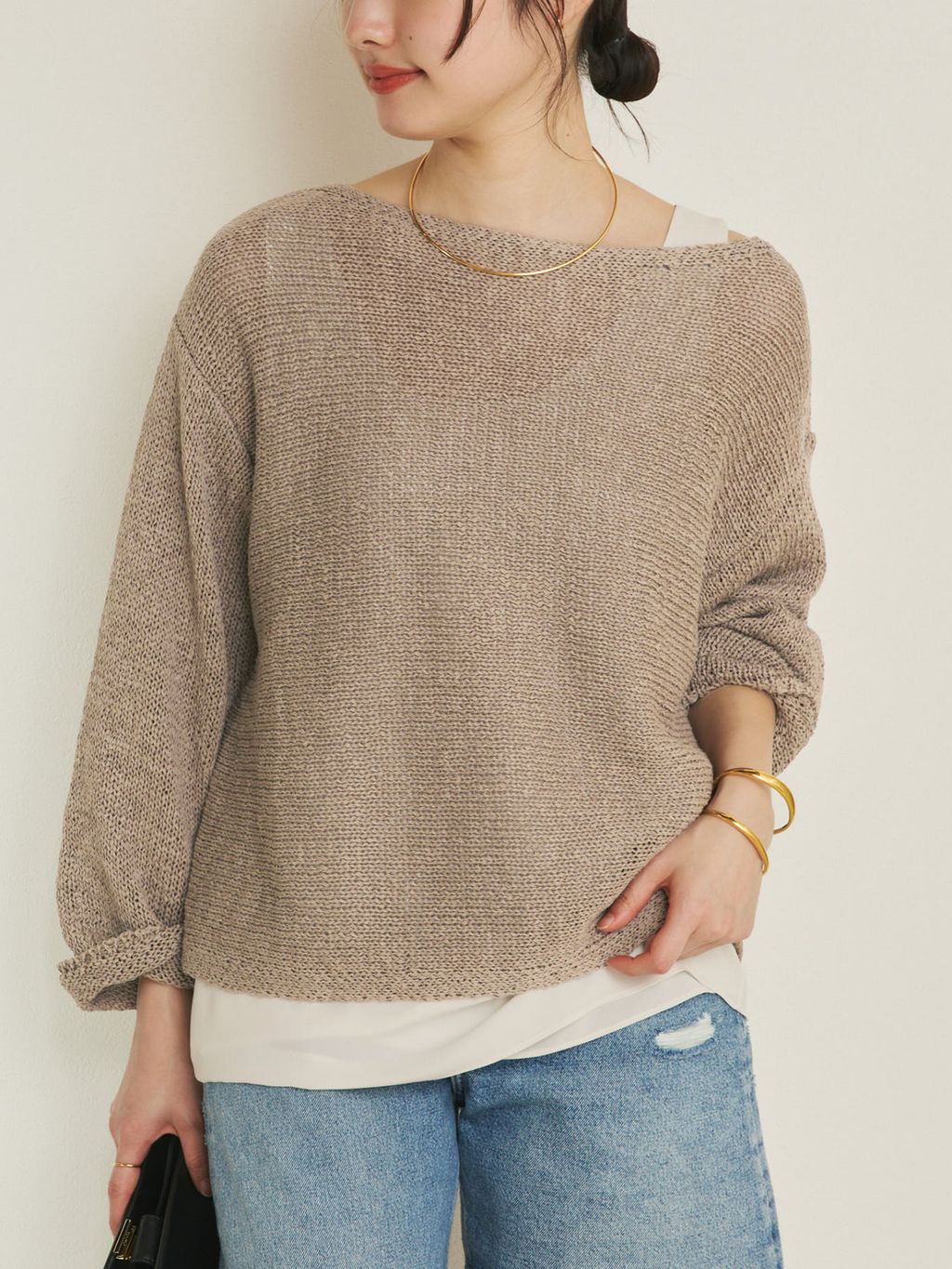 追加》linen mix loose プルオーバーのコーディネートスナップ（mizuka