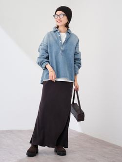 ≪追加≫デニムプルオーバーシャツのコーディネートスナップ（tomo