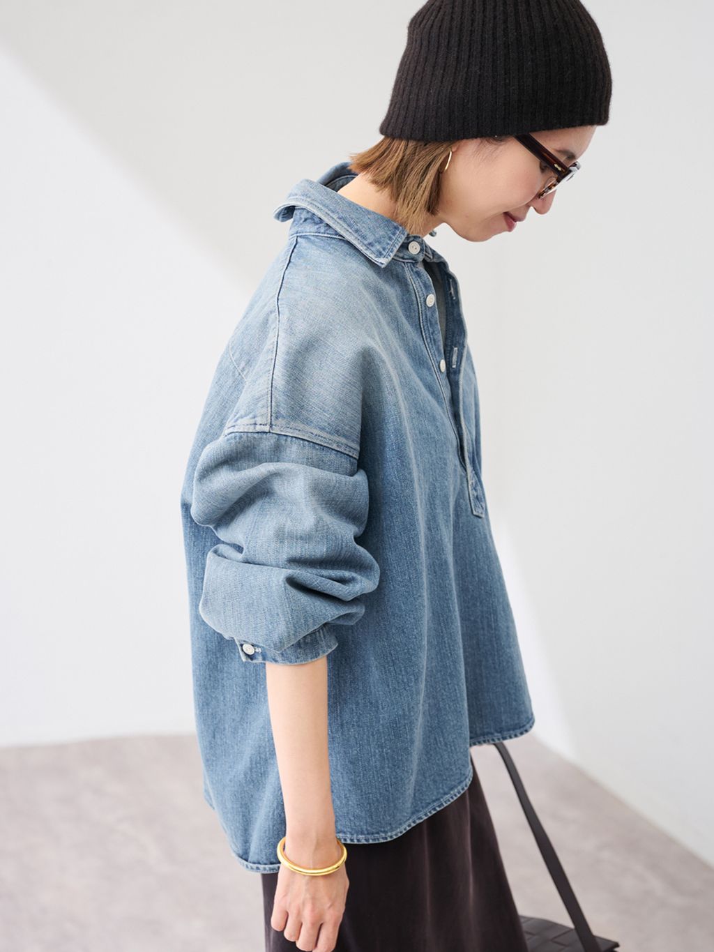 ≪追加≫デニムプルオーバーシャツのコーディネートスナップ（tomo