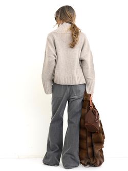【美品】L'Appartement★グレー フード付き トップス SOFT GOAT/ソフト ゴート】 Girlfriend Turtleneck Knitの