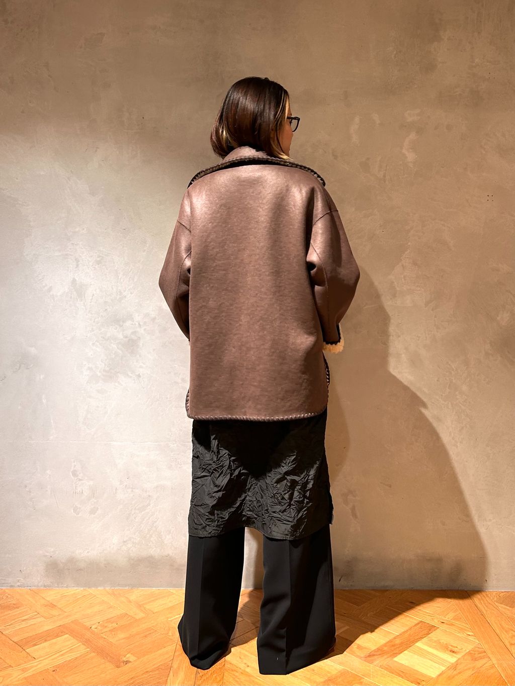 IENA LA BOUCLE リバーシブルファーリーボンディングブルゾンの 