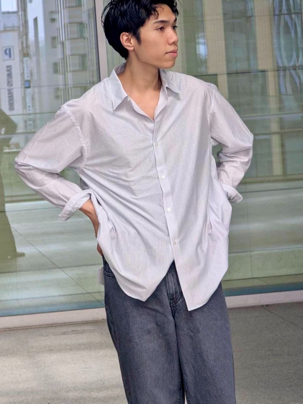 トップス Masa Kanemasa Phil. (カネマサ フィル)46G Stripe Modest Shirtsの