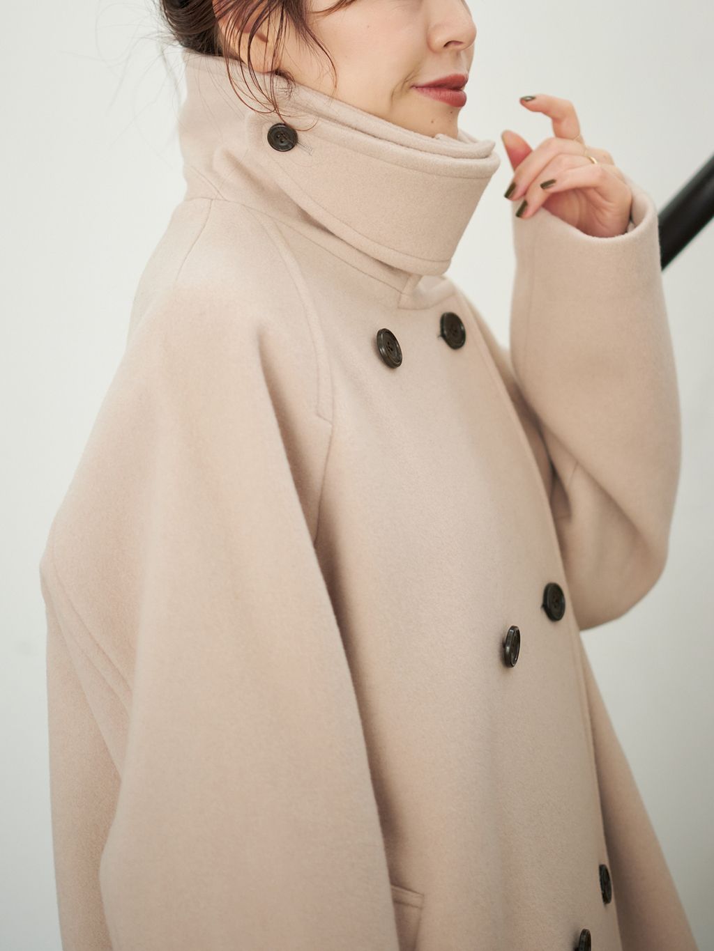 追加》S160スタンドカラーショートコートのコーディネートスナップ