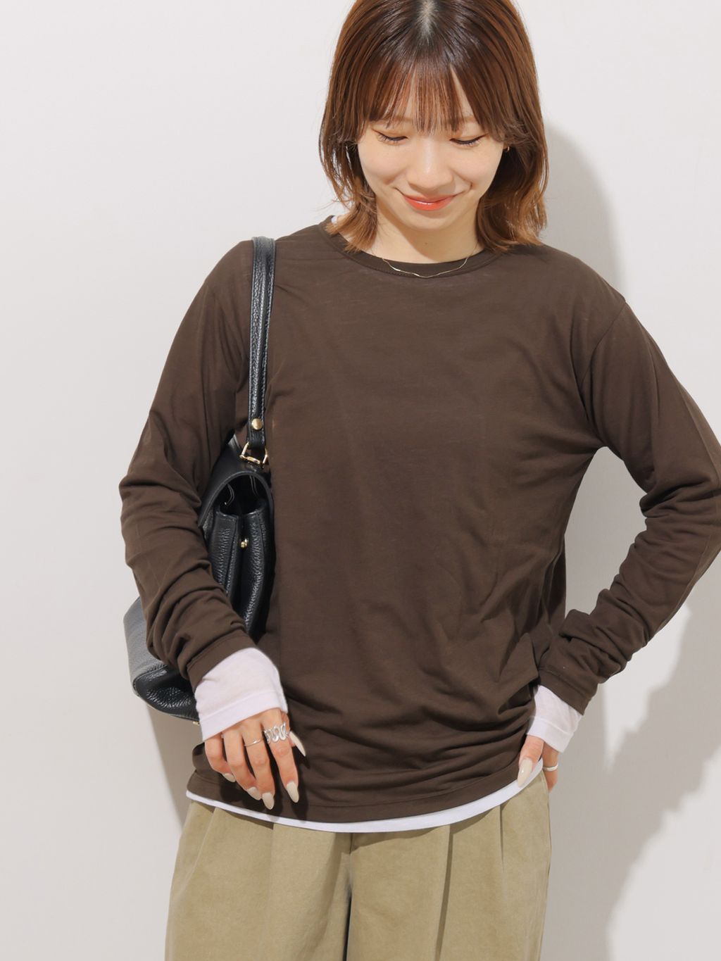 m　新品　ジャーナルスタンダード　2枚セット　シアーロンT 追加7 / 新色》シアークルーネックロングTシャツのコーディネート