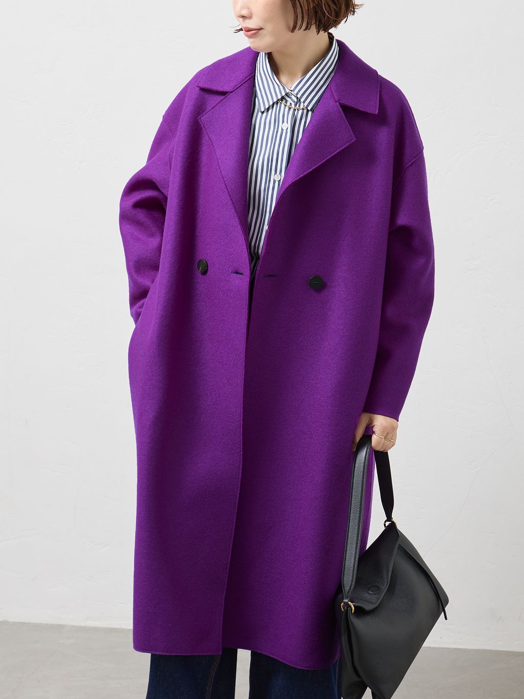 JOURNAL STANDARD MANTECO 紫 チェスターコート HARRIS WHARF LONDON 別注 Women dropped shoulder d.b. コートの