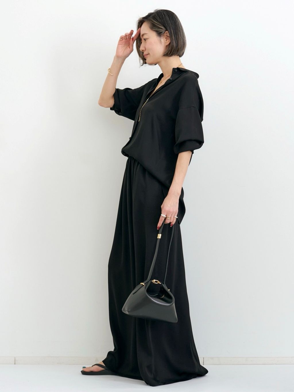 Washable Silk Shirtのコーディネートスナップ（STAFF.S）｜L