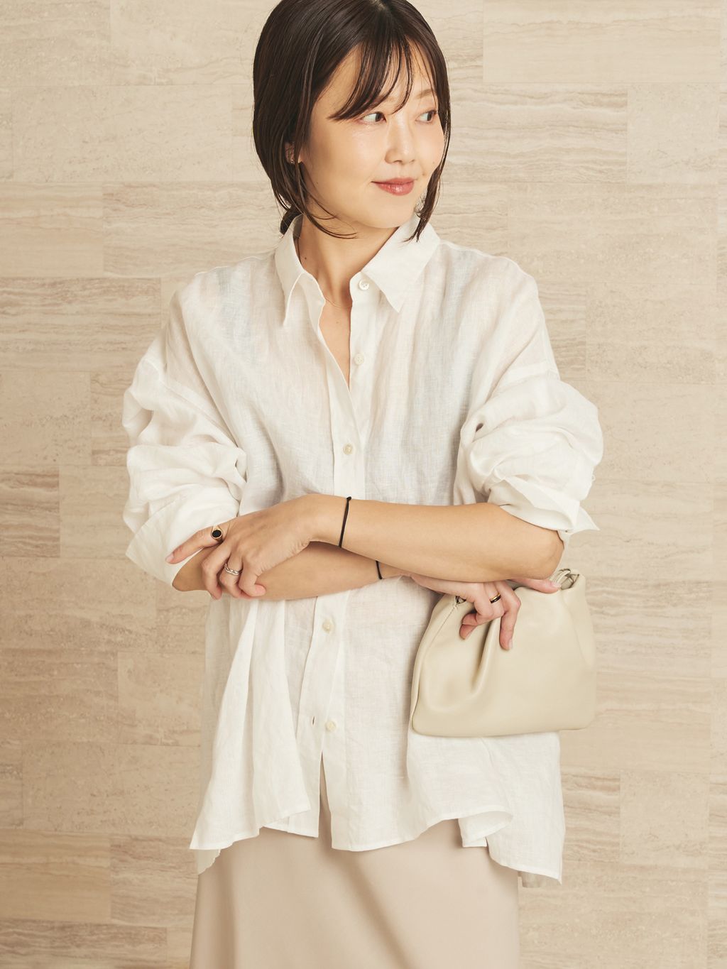 Linen Tent Line シャツのコーディネートスナップ（yoshie）｜Plage