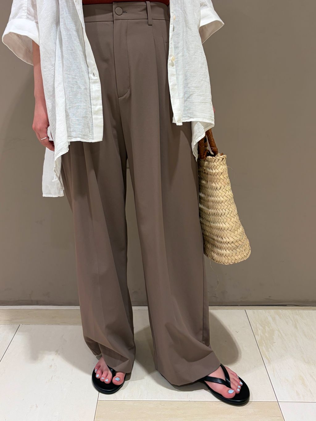 シリーズあり》リネンコットンBOXシャツのコーディネートスナップ 