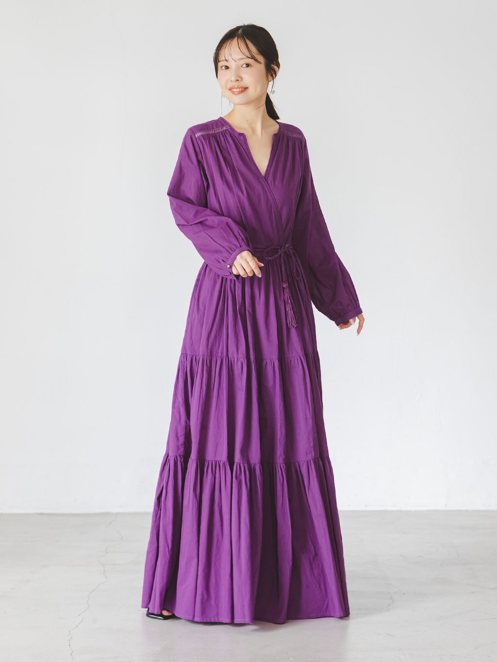 【美品】velnicaロングドレス 予約》【洗える】Velnica/ヴェルニカ カシュクールロングドレスの