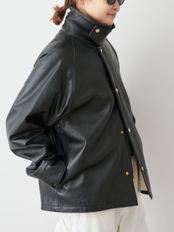 追加 CINQUANTA レザーブルゾンのコーディネートスナップ（MIZU