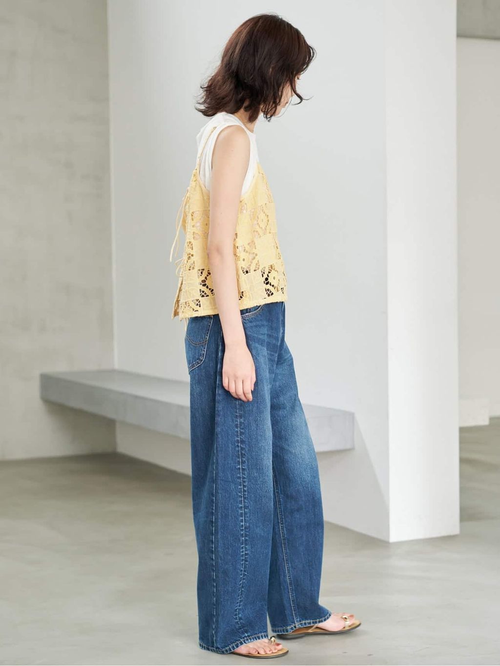 予約》Indiaスクエア刺繍キャミのコーディネートスナップ（Kamiya