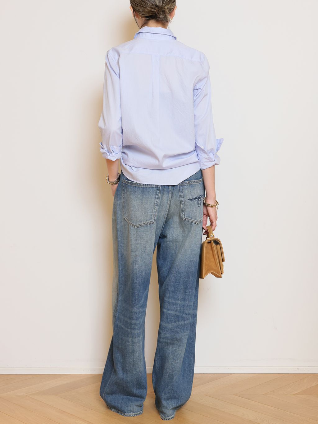 ワイヤーウォッシュシャツのコーディネートスナップ（MUSE）｜MUSE de