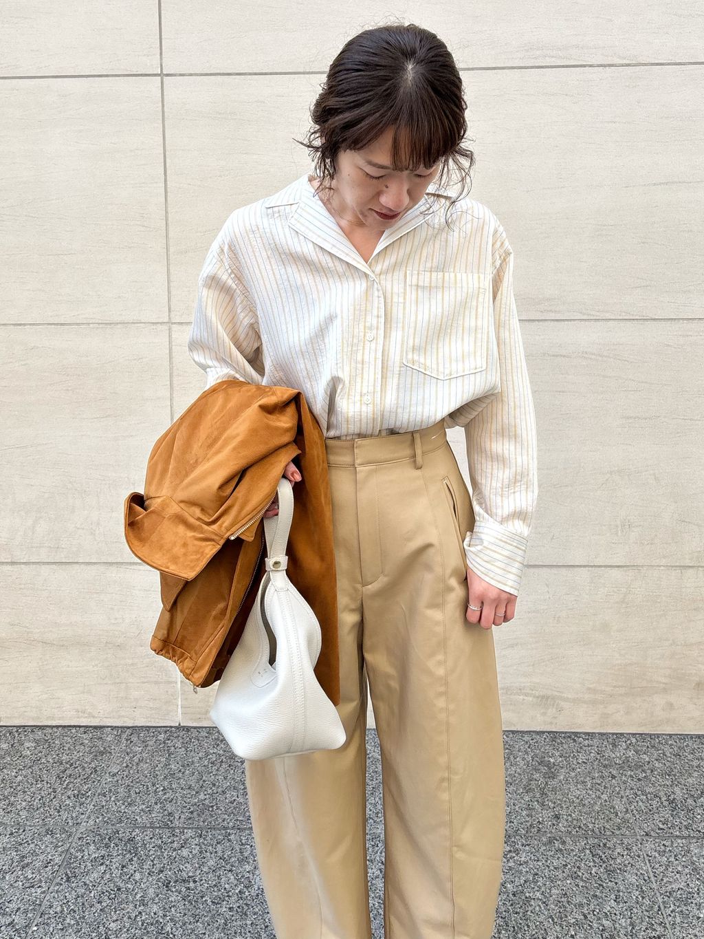 フェイクスエードブルゾンのコーディネートスナップ（yama）｜IENA