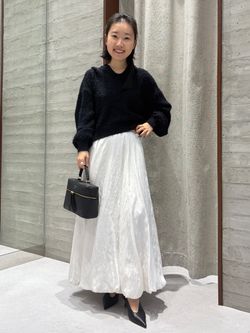 フェザーカノコスキッパーニットのコーディネートスナップ（kinn