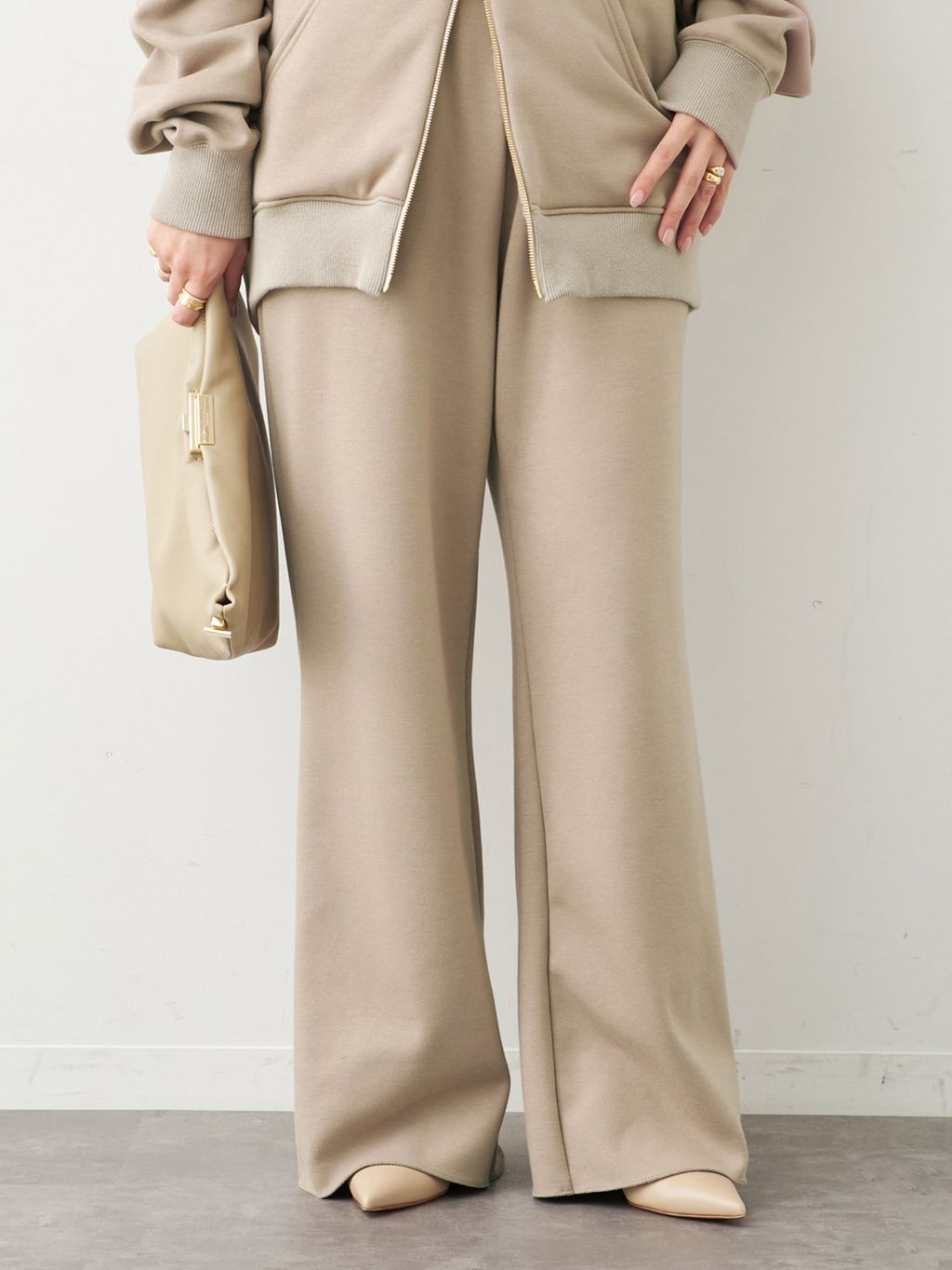 Deuxieme Classe*Warm ジップ フーディー 新品 ベージュ Deuxieme