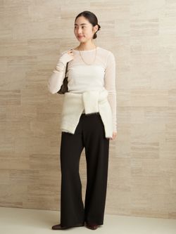 plage Flocky Mesh ロンT ホワイト plage｜《追加》Flocky Mesh ロンT 2 | Rakuten Fashion(楽天