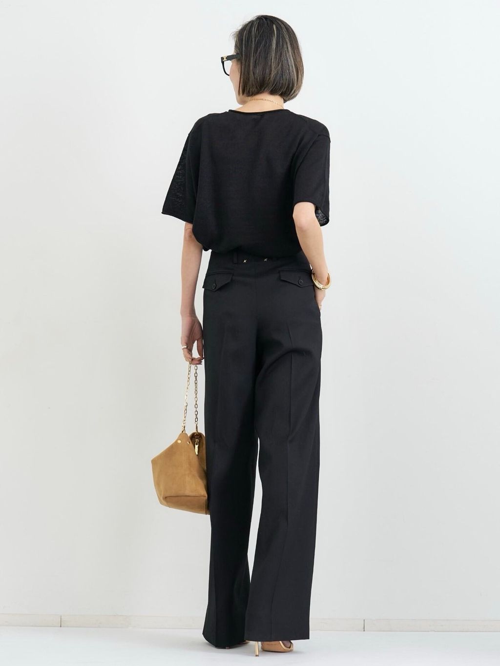 LINEN SHORT SLEEVE KNITのコーディネートスナップ（STAFF.S）｜L