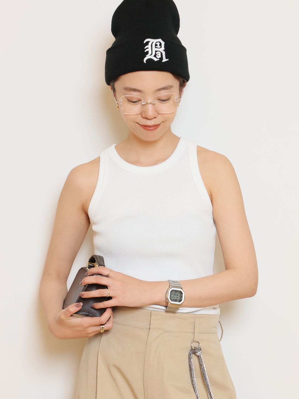 美品！Deuxieme Classe*LOREL RIB タンクトップ LOREL RIB タンクトップのコーディネートスナップ（HASE）｜MUSE de