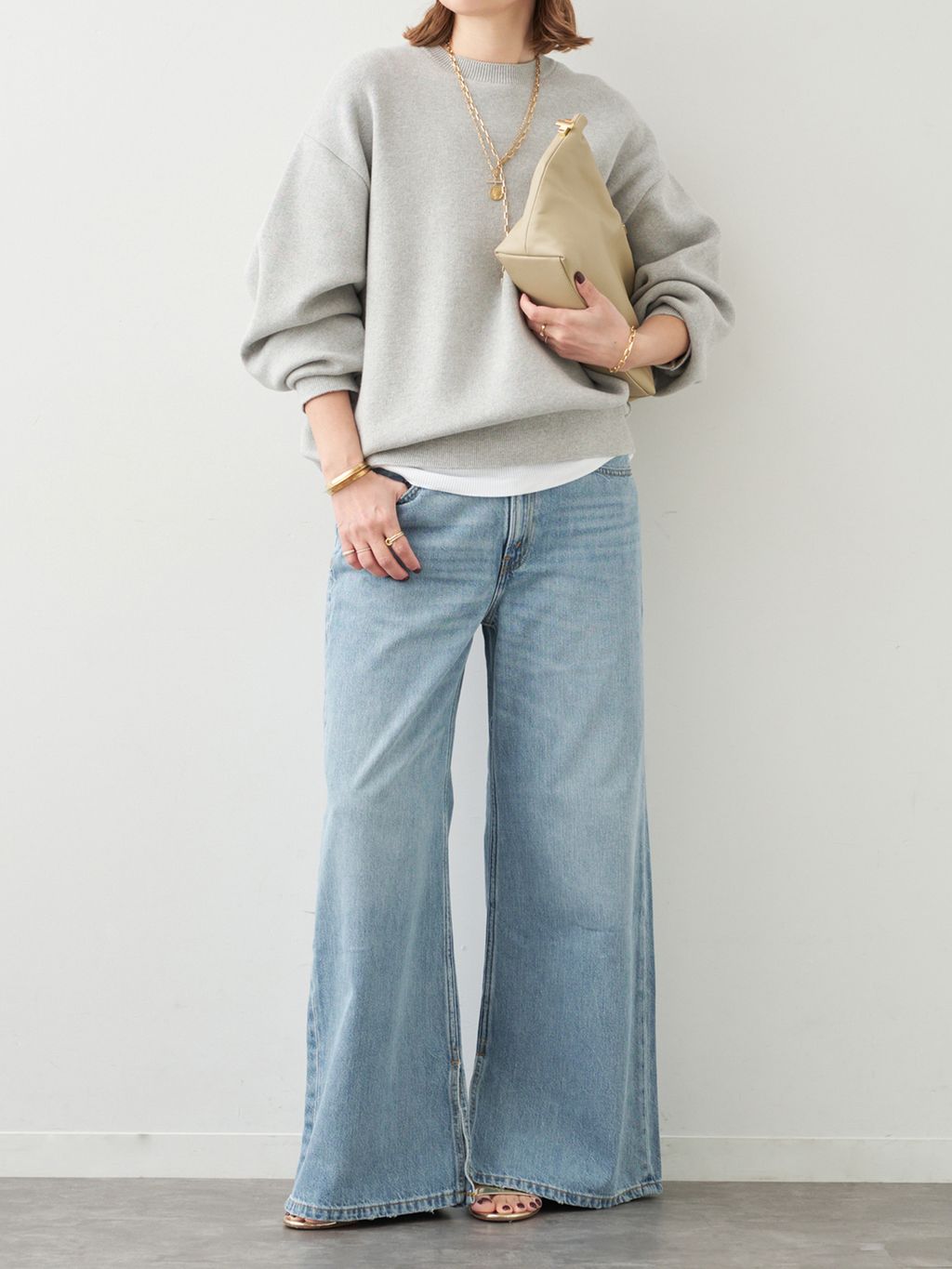 SMOOTH TOP クルーネック プルオーバーのコーディネートスナップ（MIZU