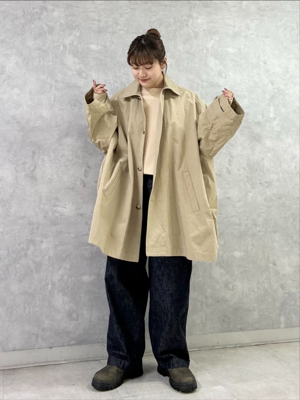 journal standard luxe ハイカウントツイル BIGコート ハイカウントツイル BIGコートのコーディネートスナップ（M.F
