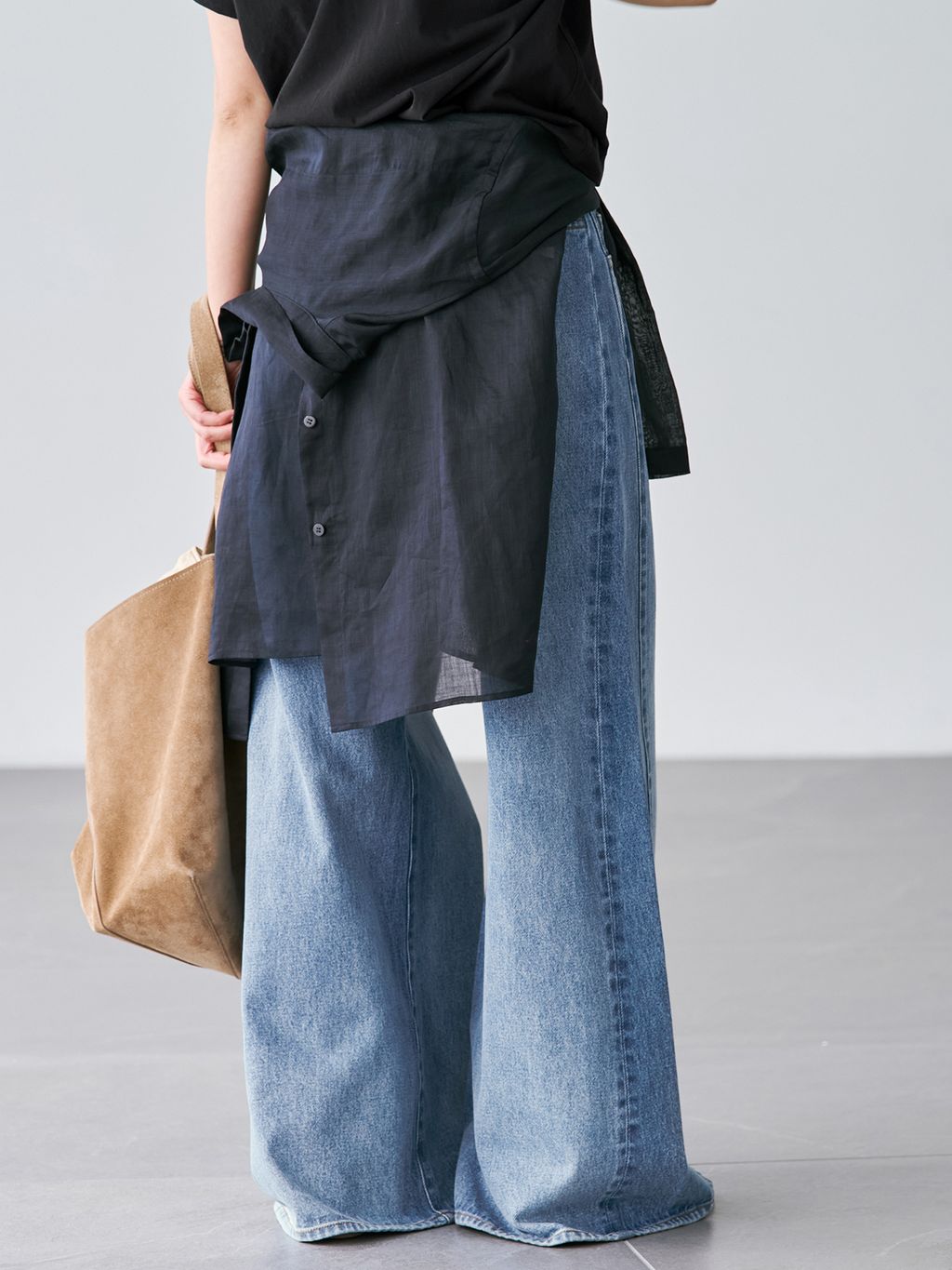 追加》REMAKE WIDE DENIM パンツのコーディネートスナップ（yuzuki