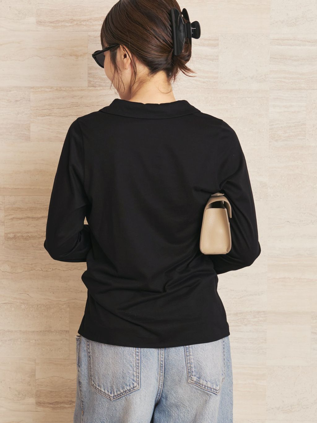 【Plage】　トップス　ロンT 予約》Open collar ロンTのコーディネートスナップ（yoshie）｜Plage