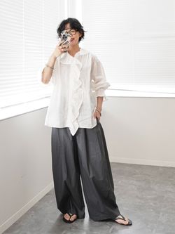 ◇◇◇《追加》フレンチリネン フリルパフブラウスのコーディネート