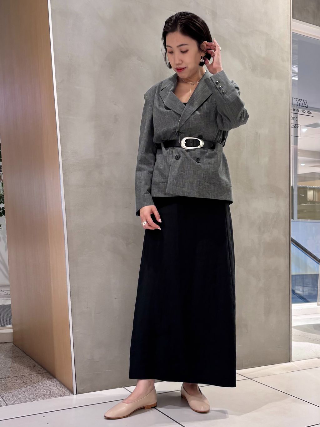 IENA LA BOUCLE グレンチェックダブルブレストジャケットの