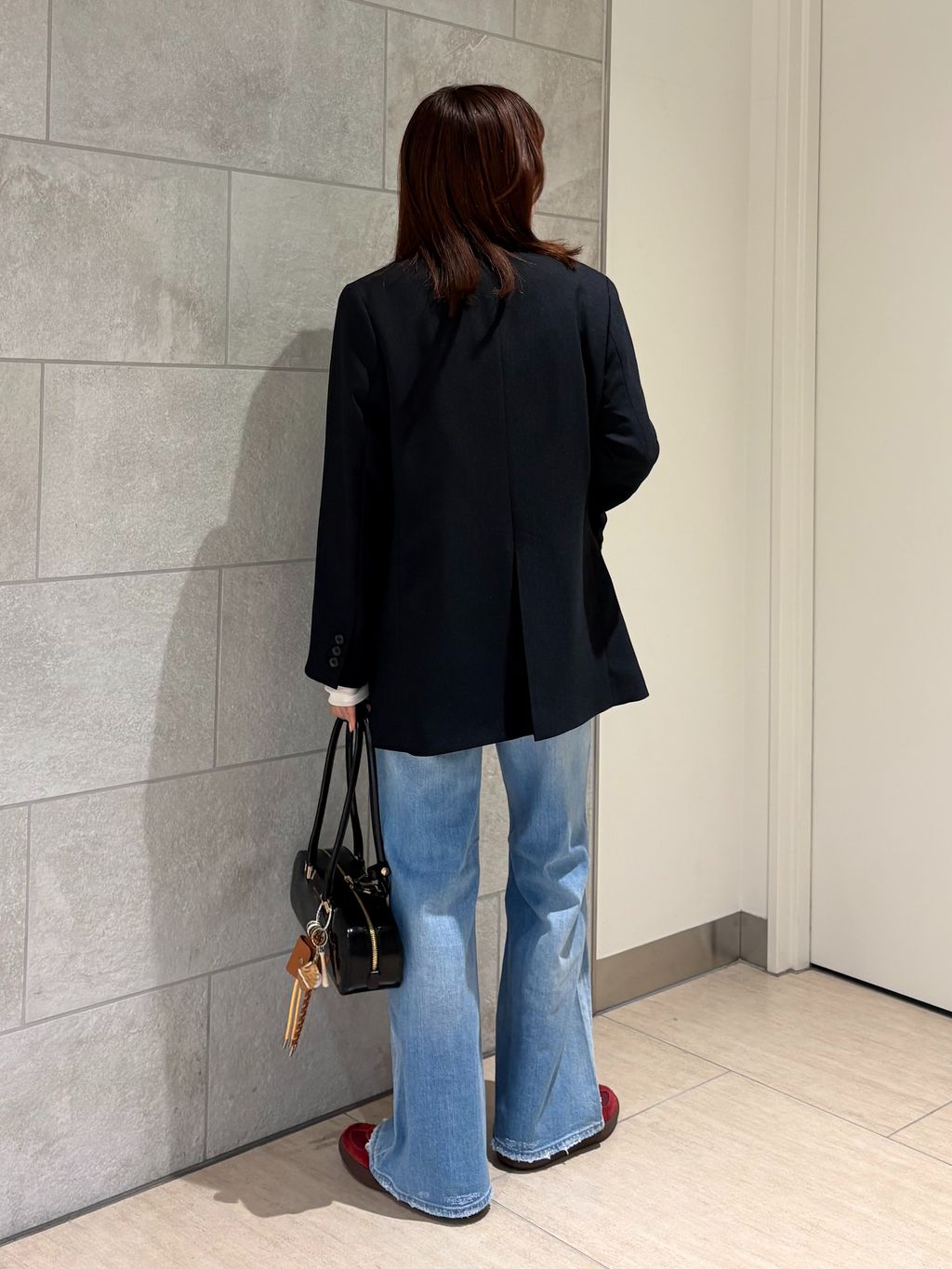 【新品】スローブイエナウォッシャブルツイルダブルジャケット　ネイビー　サイズ36 セットアップ対応可/追加2》ウォッシャブルツイルダブルジャケット