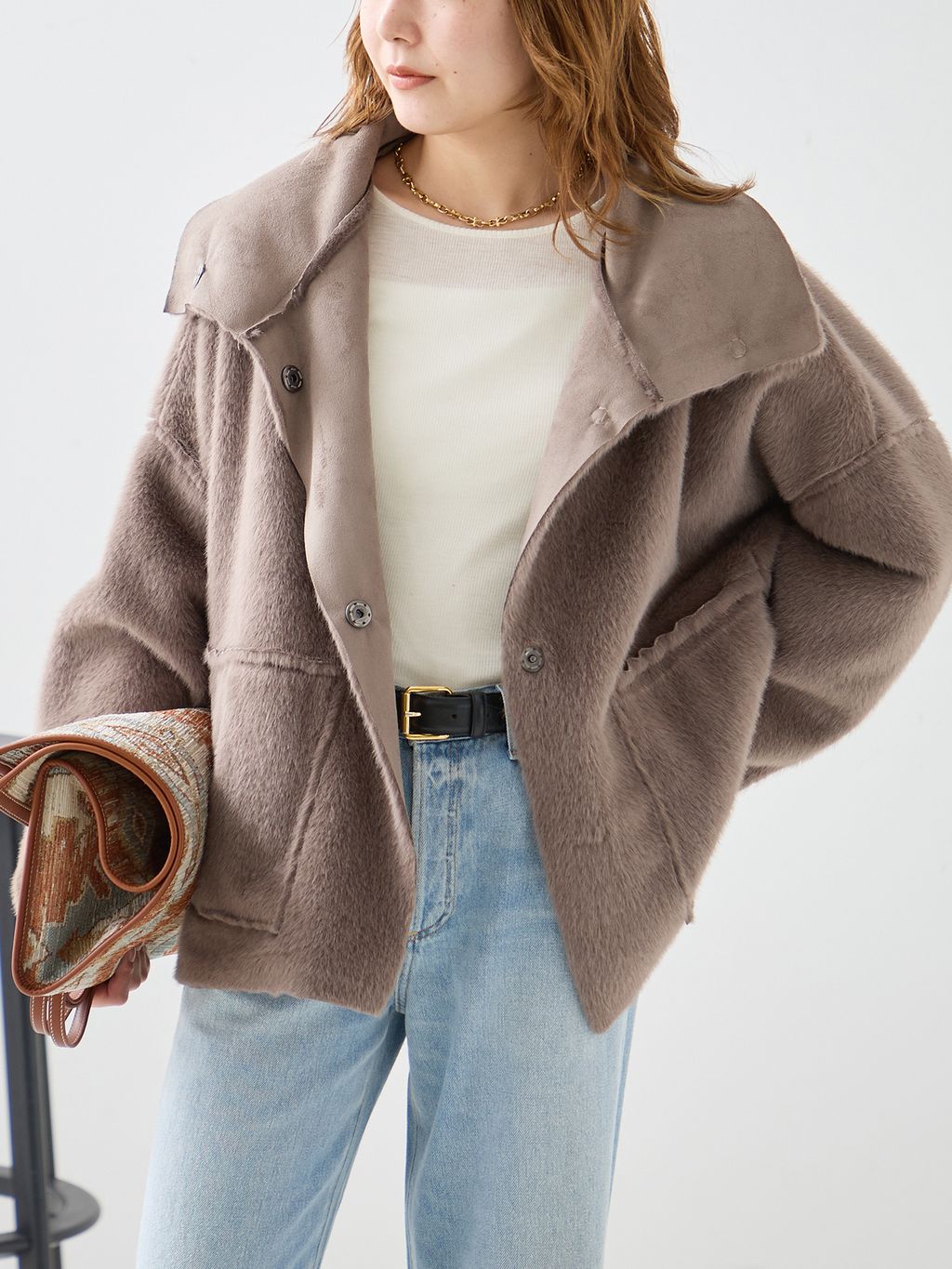 予約》COLLECTION PRIVEE？ ECOSHEARLING JK reversible ジャケットの
