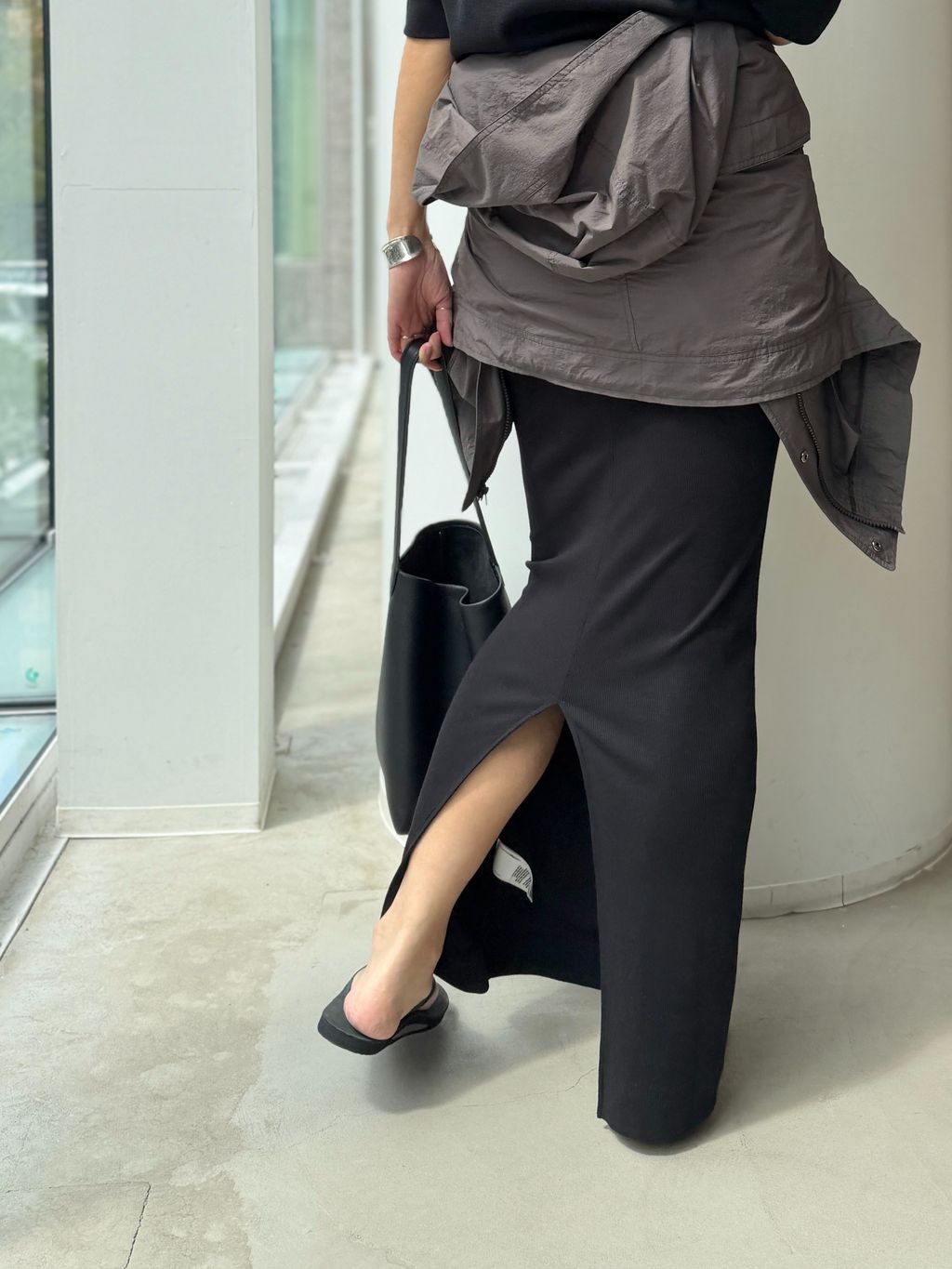 L'Appartement Cotton Double Face Knitグレー Cotton Double Face Knit（ニット／セーター）｜L'Appartement