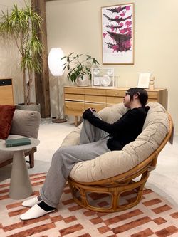 大型商品》WICKER EASY CHAIR 2nd_I ウィッカーイージーチェアの