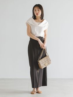 新品❣️ タグ付き❣️ ノーブル❣️ ヘビーキュプラオフタートルカラーブラウス❣️ 追加》【洗える】ヘビーキュプラオフタートルカラーブラウスの