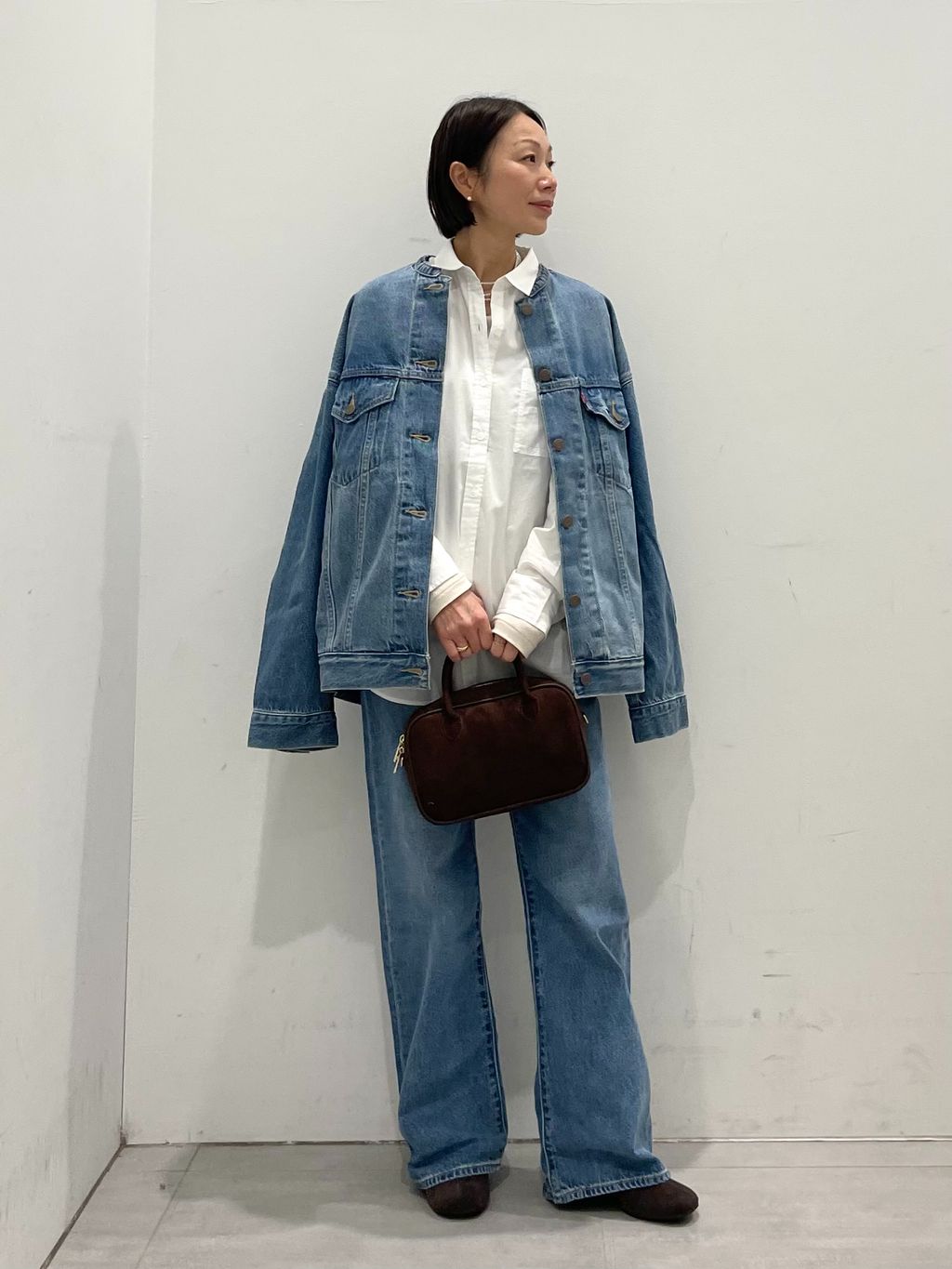 別注【LEVI'S】COLLARLESS XL TRUCKER：デニムジャケットの