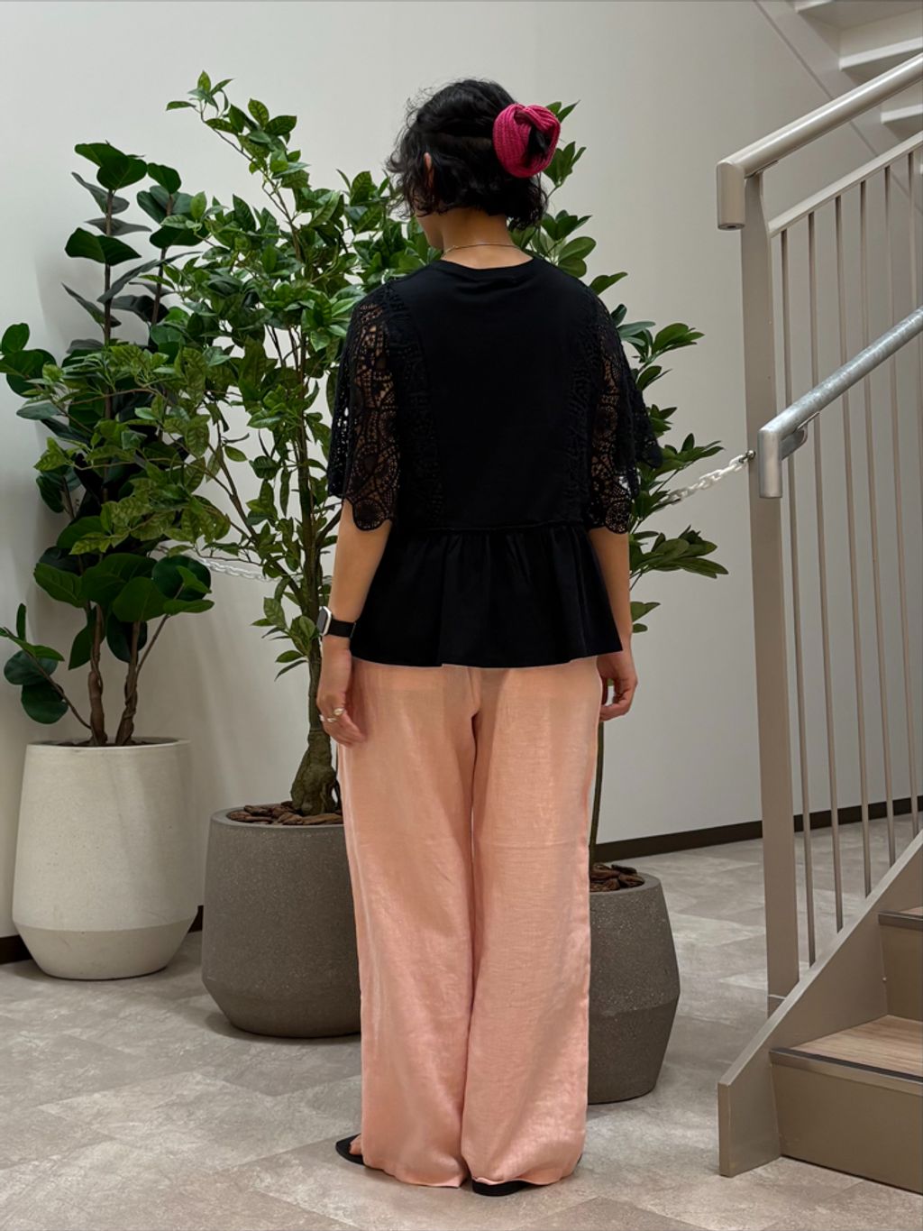 パンツ minou 追加2》《S/Mサイズ展開》手洗い可 / フレンチリネンストレートパンツ