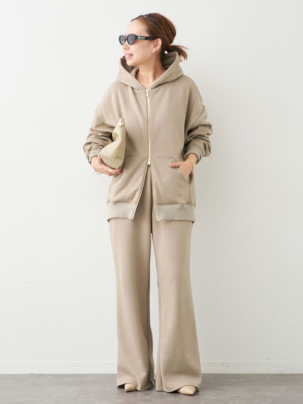 予約》*Warm ジップ フーディーのコーディネートスナップ（MIO