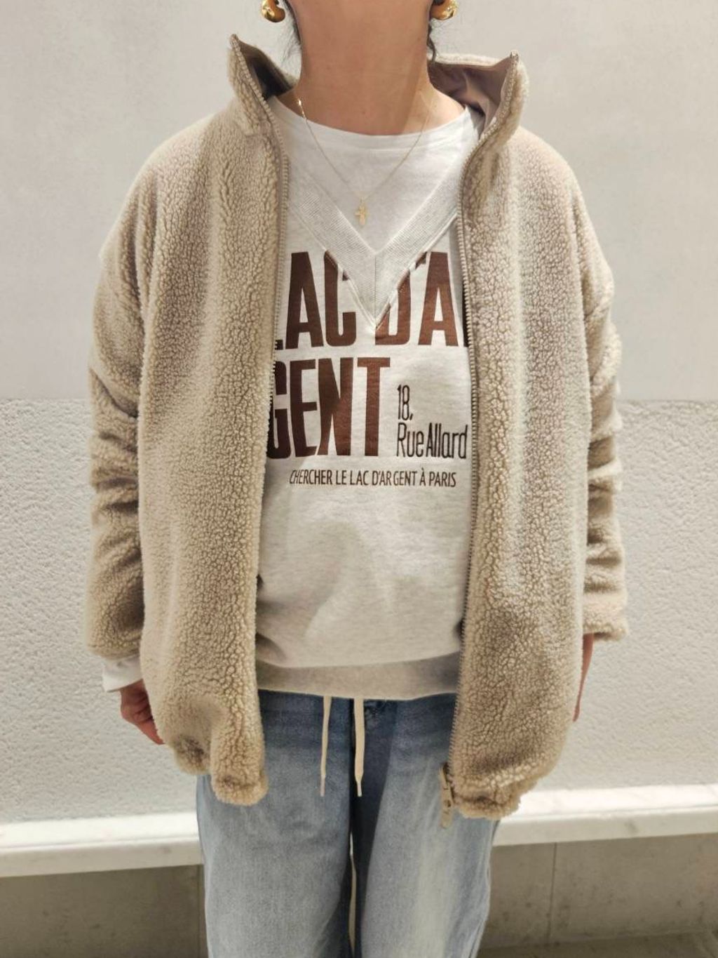 WEB限定カラー有り》リバーシブルボアブルゾンのコーディネート