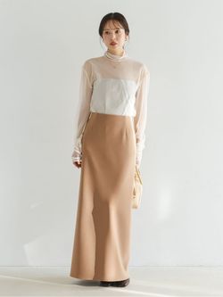 シアータートルニュアンスカットのコーディネートスナップ（minami.a 