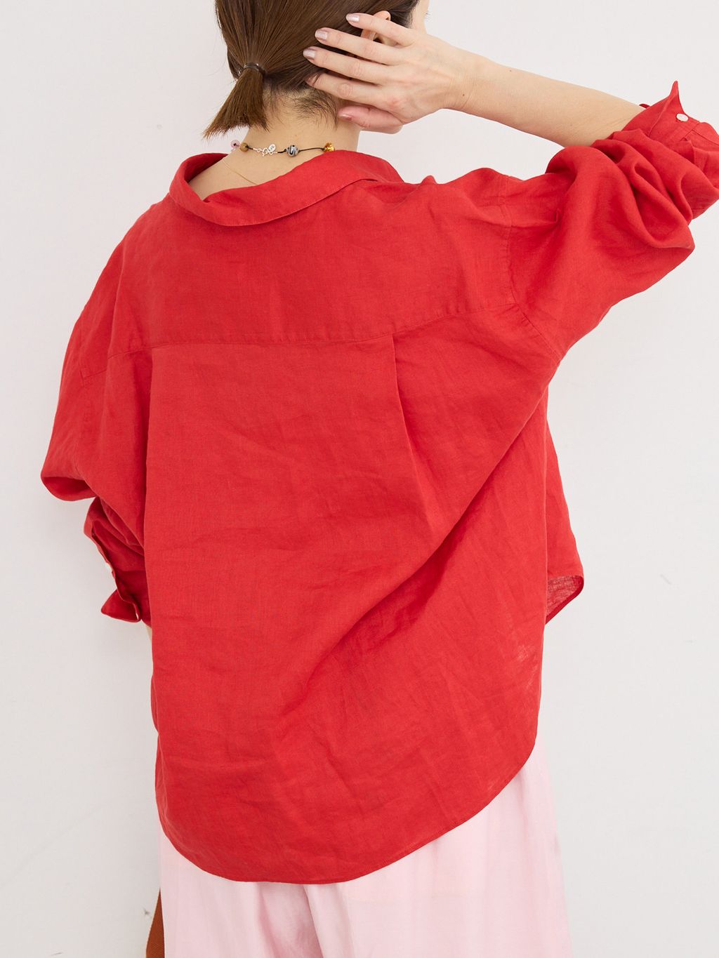 予約》リネンワイドショートシャツのコーディネートスナップ（Suzy