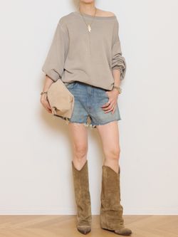 MUSE de Deuxieme Classe / ミューズドゥーズィーエムクラス | CASHFURクルーネックプルオーバー | ベージュ | レディース MUSE de Deuxieme Classe / ミューズドゥーズィーエムクラス | CASHFUR