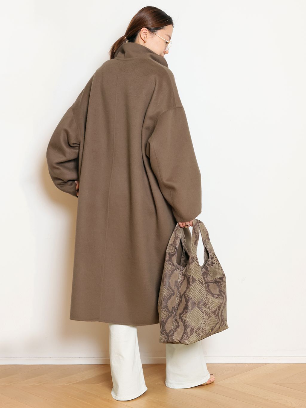 ウールアンゴラ リバーコートのコーディネートスナップ（HASE）｜MUSE