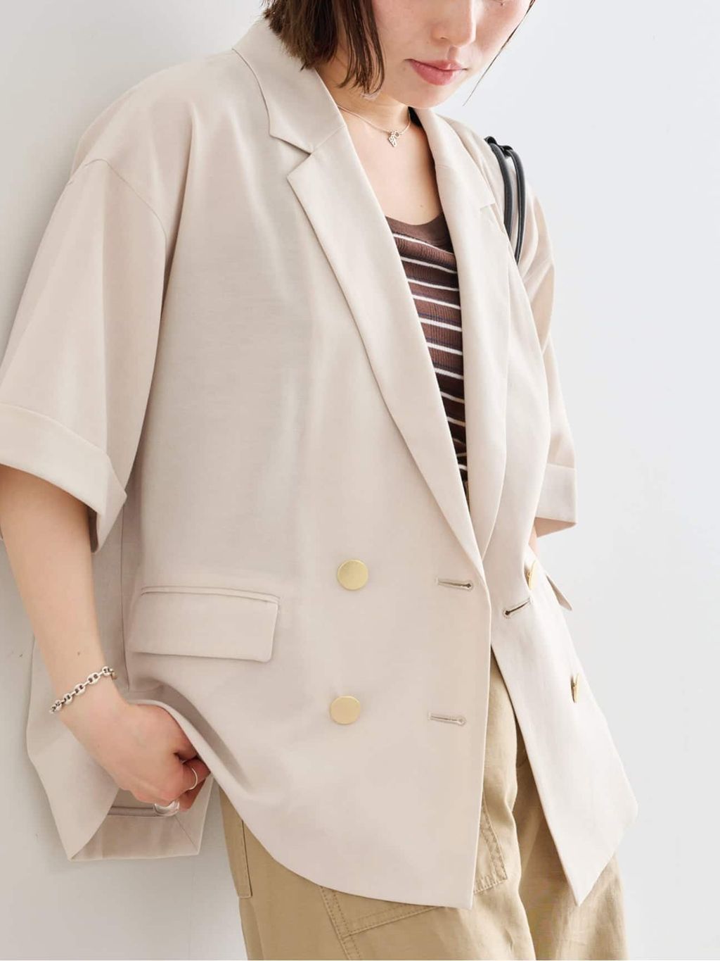 Spick & Span ベージュ リネンジャケット 限定カラー》ウォッシャブルリネンジャケットのコーディネートスナップ