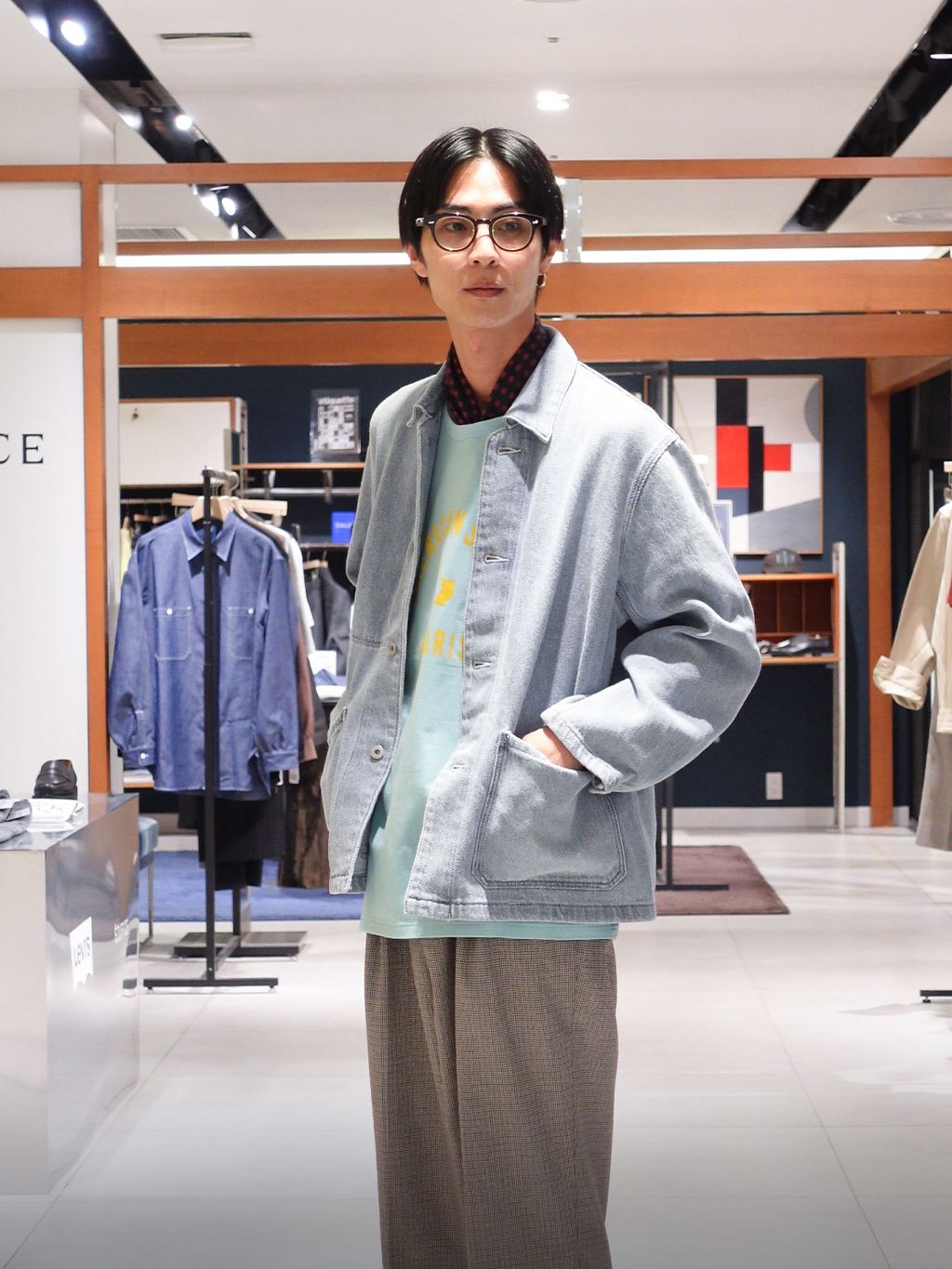 ルーズ デニム ショート カバーオールのコーディネートスナップ（藤田