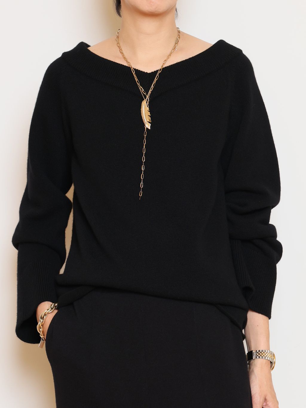 ドゥーズイエムクラス　ミドルゲージ　Vネック　ブラック　今期 ドゥーズイエムクラス ミドルゲージ Vネック ブラック 今期